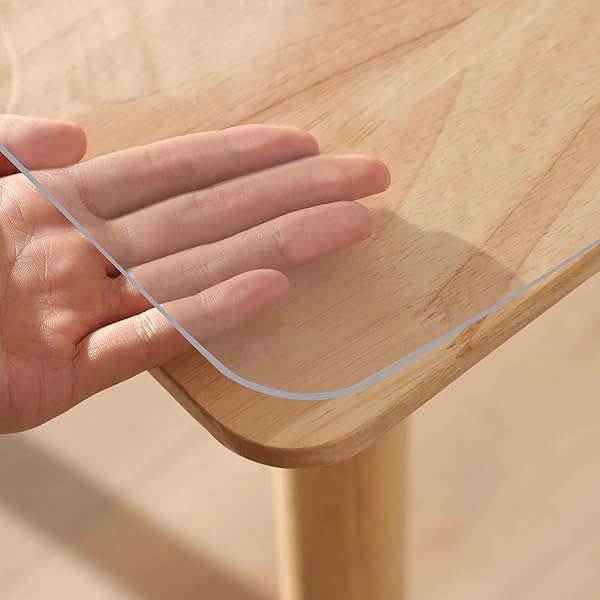 Yiwbj テーブルクロス 透明 75x150cm 厚さ1.5mm PVC製 テーブルマット 長方形 デスクマット 無臭 ビニール 矩形 テーブルカバー 防水 汚れ防止 撥水加工 (透明 1.5mm, 75*150cm)
