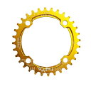 狭い ワイド 丸い形 シングル 自転車チェーンリング 104mm BCD 38T ゴールド