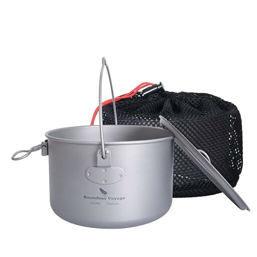1300ml 2人用 超軽量 チタン製ポット 旅行用品 アウトドア キャンプ クッカーセット BBQ用 食器 調理器具 収納袋付き A-Ti2043C 1300ml 2人用 超軽量 チタン製ポット 旅行用品 アウトドア キャンプ クッカーセット BBQ用 食器 調理器具 収納袋付き A-Ti2043C