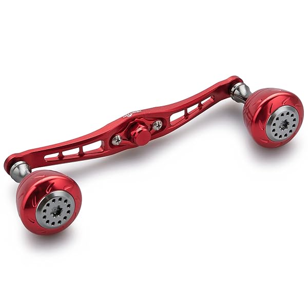 120mm ベイト リール ハンドル シマノ ダイワ アブガルシア 通用 ベイトリール 用 Spider Series (120mm, レッド) (155)(4)