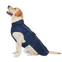犬服 防寒着 防水 ジャケットベスト ペット服 一体型綿入れ 袖なし コート秋冬服 ダウン 小中型犬 大型犬 夜間反射 防風 防寒 着脱簡単 お散歩服 (S, ブルー)