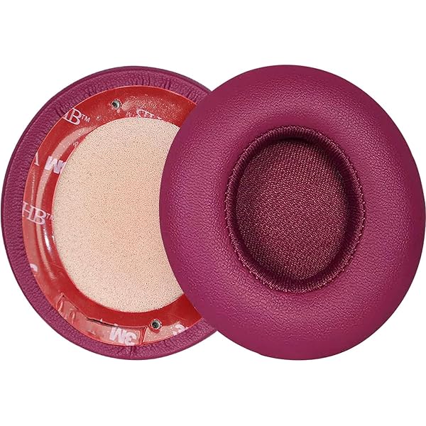 Solo3 イヤーパッド クッション Beats Solo 2 & Solo 3 ワイヤレス オンイヤーヘッドホン用 イヤークッション 低反発 イヤーパッド ソフトプロテインレザー (ブリックレッド)