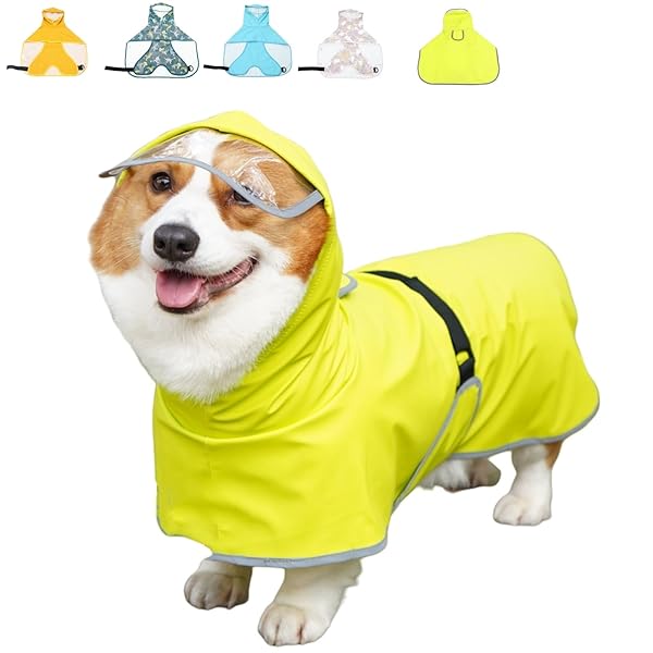 犬 レインコート 犬用傘 防水 着せやすい こーひ 完全防水 速乾ショール 梅雨対策 透明フード付きケー..