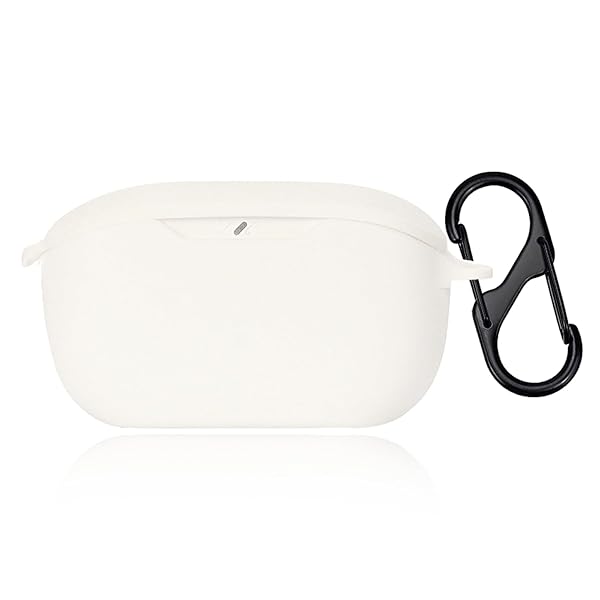 For JBL WAVE BUDS/BUDS 2 ケース カバー JBL WAVE BUDS/BUDS 2 シリコン保護ケース 充電便利 全面保護 紛失防止 滑り止め 軽量 キズ防止 スリム 薄型 旅行 耐衝撃 防塵-ホワイト