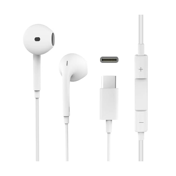 【2025新版】タイプc イヤホン 有線 Type C イヤホン 重低音 マイク付き 通話対応 音量調整 コンパクト 対応iPhone 16 15 Galaxy Xperia Pixel iPad