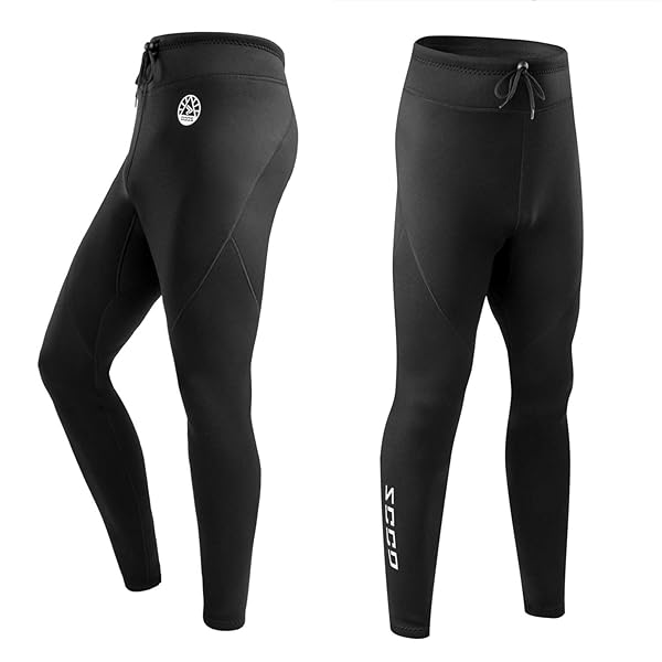 メンズウェットスーツパンツ 1.5mm ウエットスーツ ロングパンツ サーフィンカヤックスイミングダイビング用ネオプレンパンツ (KZ-黒, 3XL)