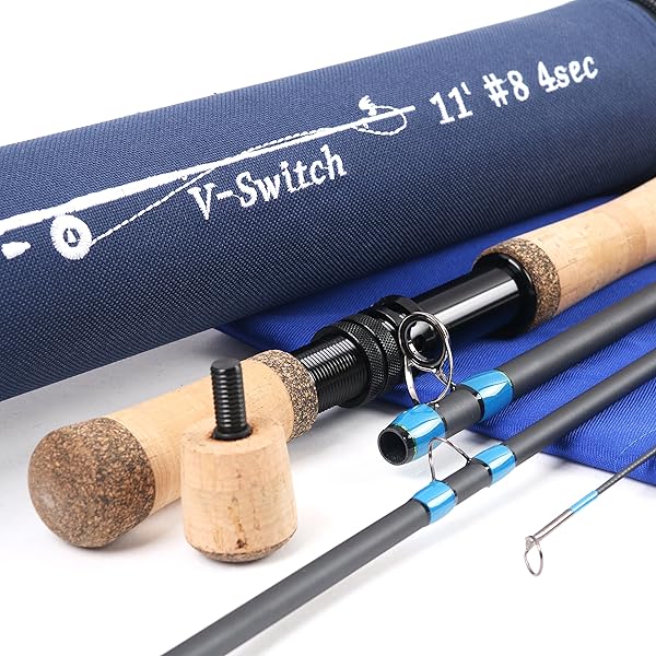 Maxcatch 両手スイッチロッド フライロッド カーボン4ピースロッド (11ft 4wt)