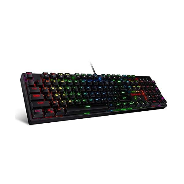 K582ゲーミングキーボード104キー 赤軸メカニカルキーボード RGB LEDバックライト付き USB有線ゲーム用オフィス用キーボード