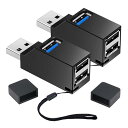 USBハブ 3ポート 2個セット 超小型 USB3.0+USB2.0コンボハブ バスパワー ポート拡張 usbハブ USBポート 高速 軽量 携帯便利 ブラック(2)