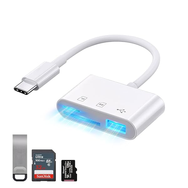 カードリーダー 3 in 1 USB Type-C ポータブルカードリーダー SDカードリーダー メモリカードリーダー タイプc スマホ タブレットパソコン 対応 USB SD TF ポート 設定不要 写真 ビデオ 高速転送 USB-C