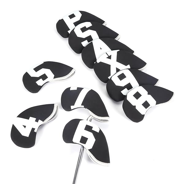 ゴルフアイアンカバー ゴルフアイアン用ヘッドカバー ゴルフヘッドカバー アイアン用 10枚セット ゴルフ番手付き ウェッジヘッドカバー アイアンのヘッドを傷やダ...