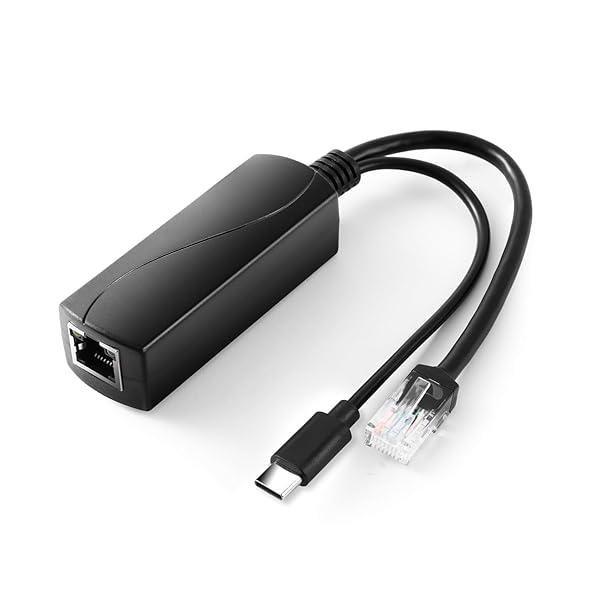 2.5G タイプ C PoE スプリッター 5V/4A、48V PoE から USB-C 5V/4A 20W 出力、2.5Gbps イーサネット IEEE802.3af/at 準拠、スマートホーム/Pi 4B/4B+ 用プラグアンドプレイ (TYPE