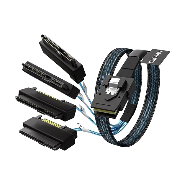 Mini-SAS - SASケーブル: 1M SFF8087 - SAS SFF-8087 - SFF-8482 コネクター 4X SAS 29ピン SATA-Power アダプターケーブル付き (3.3フィート)