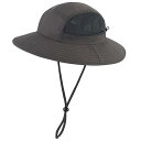 アウトドア UPF50+ サファリハット メンズ つば広 日よけ帽子 折りたたみ メッシュ ハイキング 登山 釣り帽子 ダークグレー