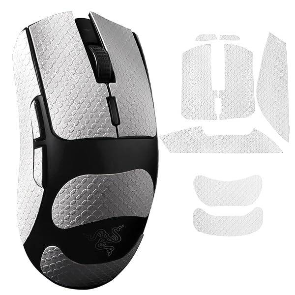 マウスグリップ テープ Razer Viper V3 HyperSpeed 対応 マウス アンチスリップテープ PVC素材シール肌の汗吸収・滑り止め(ホワイト)