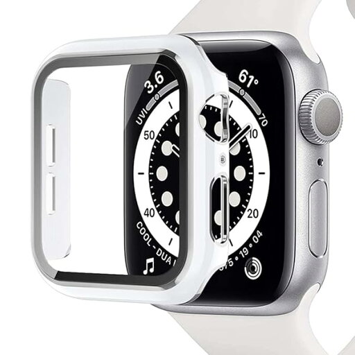 一体感ケースApple Watch 44mm 専用 アップルウォッチ シリーズ 4/5/6/SE ケース アップルウォッチ 44mm保護ケース キズ防止 防塵 軽量 硬度9H PC素材 液晶全面保護 強化ガラス(44mm|ホワイトxシルバー色) 一体感ケースApple Watch 44mm 専用 アップルウォッチ シリーズ 4/5/6/SE ケース アップルウォッチ 44mm保護ケース キズ防止 防塵 軽量 硬度9H PC素材 液晶全面保護 強化ガラス(44mm|ホワイトxシルバー色)