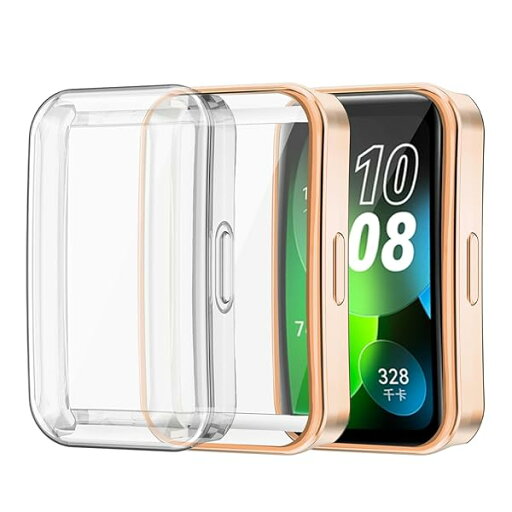 【2個】TPUケース 対応 HUAWEI Band 10/9/8 全面保護 耐衝撃 超薄型 軽量 保護ケースカバー (透明/ローズゴールド) 【2個】TPUケース 対応 HUAWEI Band 10/9/8 全面保護 耐衝撃 超薄型 軽量 保護ケースカバー (透明/ローズゴールド)