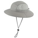 アウトドア UPF50+ サファリハット メンズ つば広 日よけ帽子 折りたたみ メッシュ ハイキング 登山 釣り帽子 ライトグレー