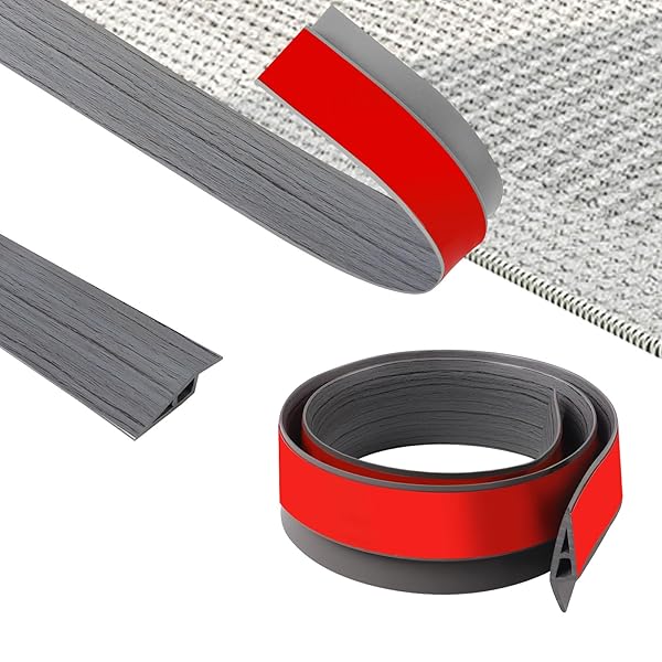 100cm フレキシブル PVC敷居ストリップ 自己接着、PVC カーペットロールエンド 滑り止め、床隙間カバー..