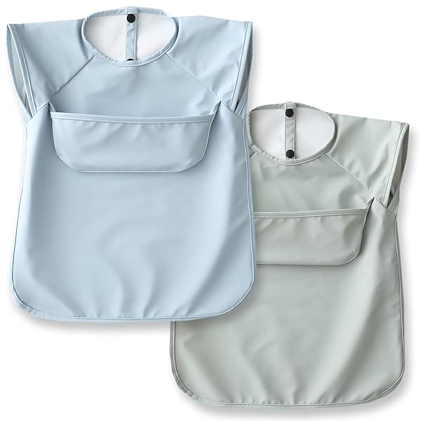 お食事エプロン ベビー 2枚セット 洗える 防水 スタイ 北欧調 袖なし 離乳食 エプロン 赤ちゃん 女の子 男の子 幼児 スモック 0歳 1歳 2歳 3歳 4歳 5歳 子供 キッズ 食事用エプロン 保育園 出産祝い