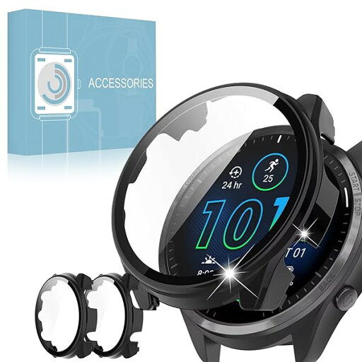【2枚組】Garmin Forerunner 965 用 ケース ガラスフィルム 一体型 Garmin Forerunner 965 保護カバー 全面保護 耐衝撃 高透過率 指紋防止 グーグルピクセルウォッチ カバー (黒) 【2枚組】Garmin Forerunner 965 用 ケース ガラスフィルム 一体型 Garmin Forerunner 965 保護カバー 全面保護 耐衝撃 高透過率 指紋防止 グーグルピクセルウォッチ カバー (黒)