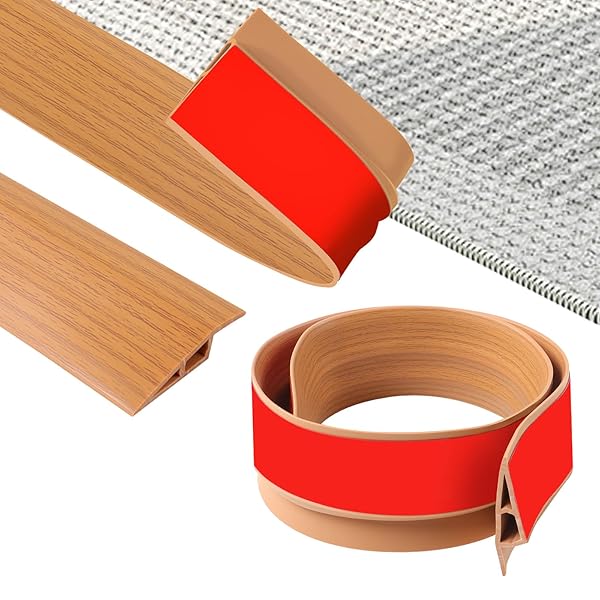 100cm フレキシブル PVC敷居ストリップ 自己接着、PVC カーペットロールエンド 滑り止め、床隙間カバー..