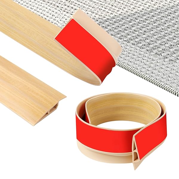 100cm フレキシブル PVC敷居ストリップ 自己接着、PVC カーペットロールエンド 滑り止め、床隙間カバー..