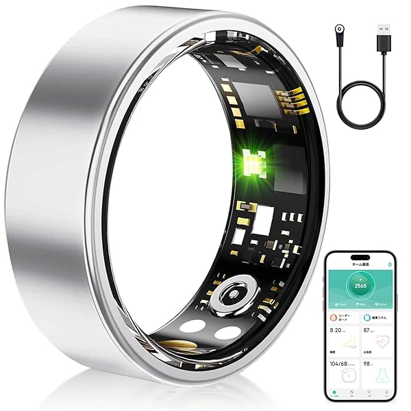 スマートリング 健康管理【2025年新登場・カメラ制御】smart ring Android/Iphone対応 10日間使用可能 8種類運動モード 3種類データ測定 GPS運動記録 IP68防水 USB磁気充電 活動量計 睡眠管理 小型 超軽量 睡眠
