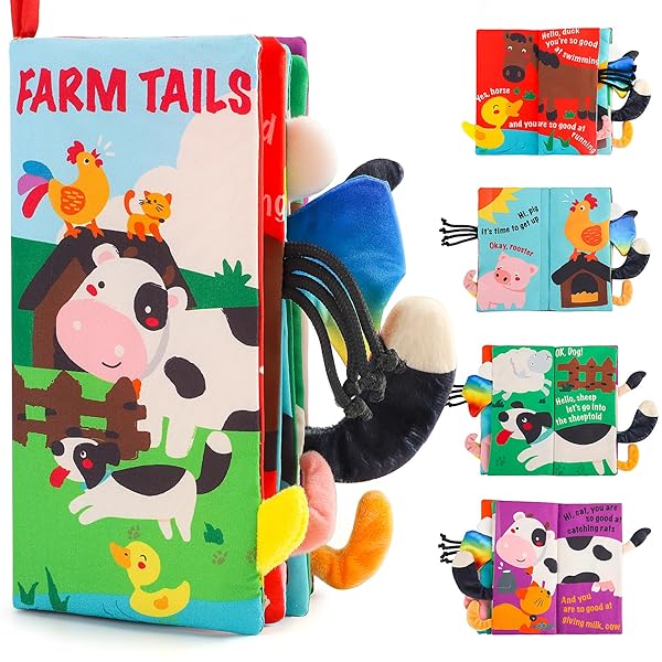 布絵本 布のおもちゃ 赤ちゃん 【ピーピーの音が出てくる】 【動物シリーズ・3Dアクティビティブック ...