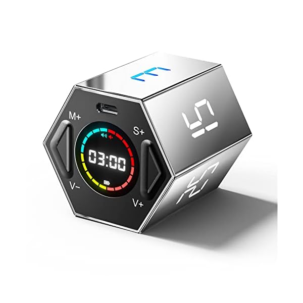 【TickTime・新時代のデジタルタイマー】 正六角柱 ポモドーロ タイマー キッチンタイマー キューブタイマー 勉強 会議 スポーツテスト