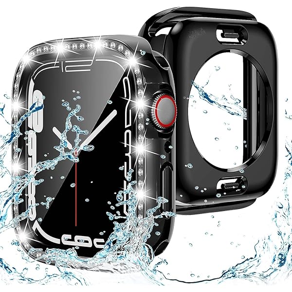 for Apple Watch ケース 360度全面防水 バンド 水泳・スポーツ専用 ガラスフィルム 一体型 apple watch 用 カバー 360フルボディ防水 アップルウォッチ ケース Apple Watch Series9/8/7 41mm