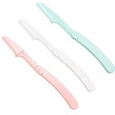 眉毛剃り 折りたたみ 眉毛 かみそり 3個セット 眉そり用 女性カミソリ ス顔剃り 顔のうぶ毛 眉毛 ムダ毛処理 敏感肌用 男性 女性 汎用 小型 持ち運び便利 眉カミソリ(粉っぽい/白/霧の青各1個)(3)