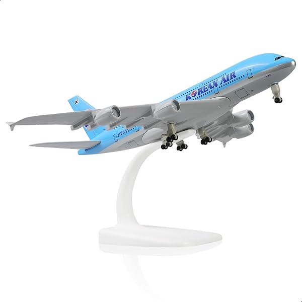 A380 韓国製 1/300 ダイキャストメタル飛行機モデル - A380 スカイジャンボ a380 モデル飛行機完成品 スタンド付き (長さ7.5インチ) 航空愛好家へのギフトやディスプレイ装飾に