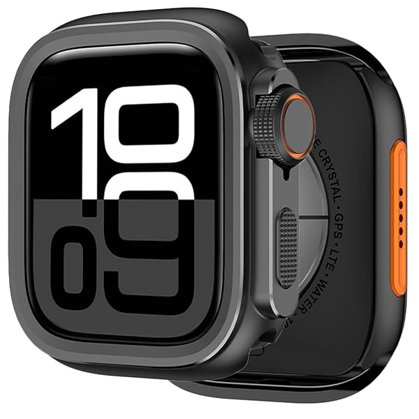 アップルウォッチ10 ケース Apple Watch 10 46mm カバー 金属ケース メタルケース 保護ケース 変身 軽量 耐衝撃ケース カバー 脱着簡単 便利 実用 手触り アップルウォッチシリーズ 46mmに対応 (ブラック)
