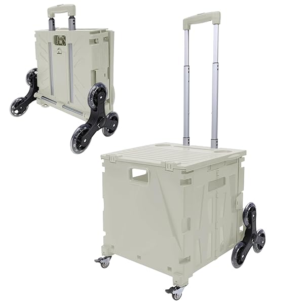 折りたたみキャリーカート 8輪階段対応 ショッピングカート コンテナキャリー 耐荷重30kg 38L 軽量 静..