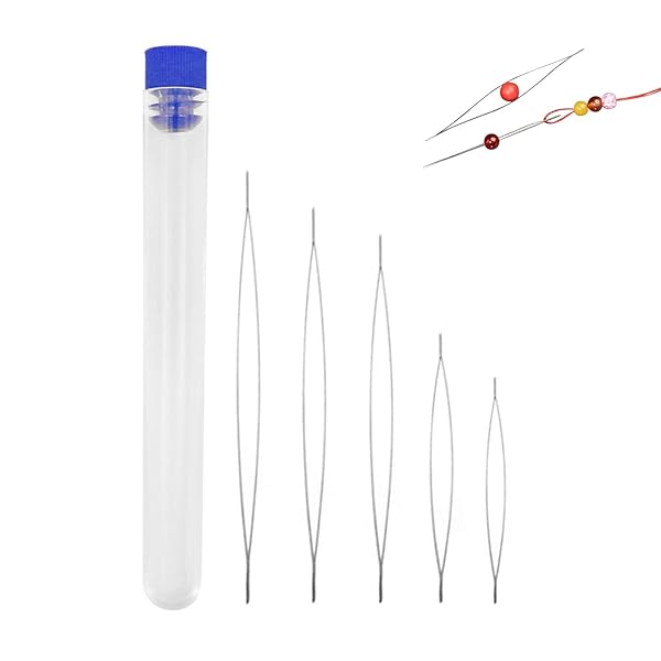 ビーズ針 ビーズ通し針 超極細針 5本入り ビーズ刺繍針 ビーズ織り針 手作り DIY 縫製 5.5/7.6/10.2/11.5/12.8cm丈