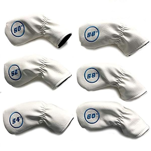 Golf アイアンカバーゴルフ ウェッジカバー ヘッドカバーゴルフ 高級刺繍 Puppyちゃん 9枚入り ブラック/ホワイト (ウェッジカバー ホワイト)