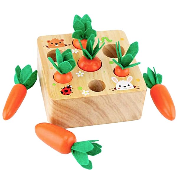 のニンジンボードゲーム モンテッソーリ 木製ニンジンおもちゃ 木製玩具 おままごと 空間認識 形状認識 色認識 子供レジャー玩具ギフト プレゼント…