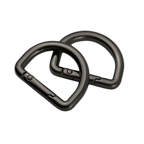 2個入り スプリングフック Dカン バックル D型カン ネジ式 装飾 パーツ 手作り もち手 バッグ 手芸 交換用 金具 DIY 補修 修理 (19mm, ブラ...