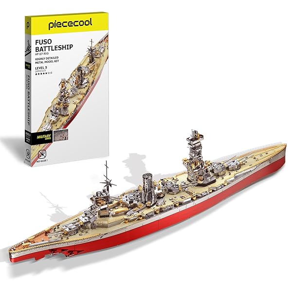(ピースクール) 立体パズル 金属製 扶桑型戦艦 メタリックナノパズル 3dパズル 組み立て必要 接着剤不要 難易度5つ星 中級者 大人向け コレクション 置物