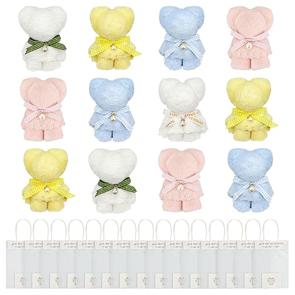 ハンドタオル ハンカチ プチギフト 退職 お礼 ギフト タオルベア タオルハンカチ プチギフト ハンカチタオル ギフト 景品 退職 退院 結婚式 粗品 感謝カー...