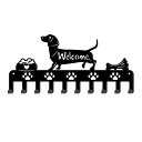 ダックスフントキーフック 鉄製フック 壁掛けフック 犬キーホルダー 壁取り付け式コートラック ウォールハンガー マルチフック ネジ付き鍵フック 壁面収納 おしゃれ 高耐荷重 ウォールラック コート 傘 帽子 タオル 洋服掛け 扉 寝室 浴室 玄関 オ