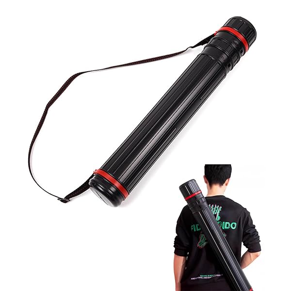 ポスターケース 図面ケース 円筒 サイズ調節可能 45～70cm 作品収納ケース 防水 防塵 ポスター 製図 図面 プレイマット 持ち運び 手提げ