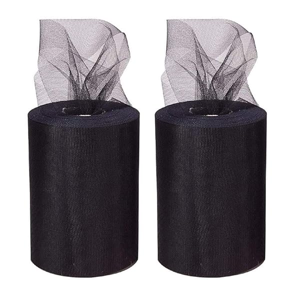 チュールロール 2巻 織物 レース モスリン生地 メッシュ チュール生地 ウェディングチュール パーティー装飾素材 DIY スカート チュチュ用 ギフトラップ ...