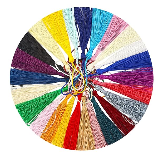 25個 シルクタッセル 装飾的ブックマークタッセル フリンジ 手作り素材 DIY用品 房飾り中国結装飾 (25色セット)