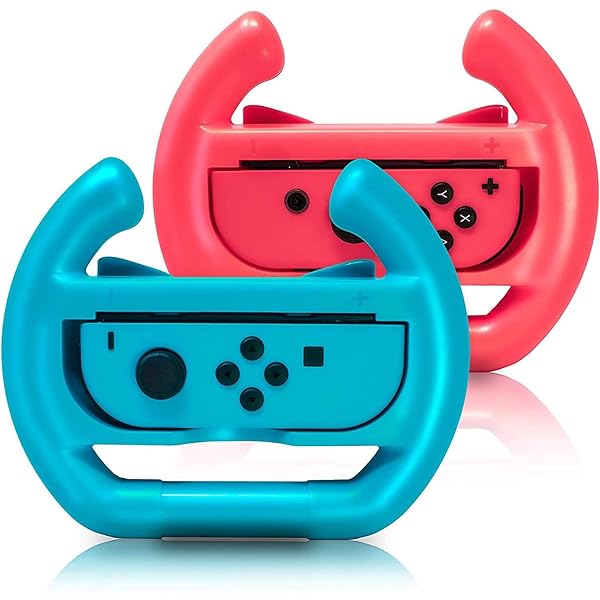 楽天りゅうわ楽天市場店Elnicec【Switch/Switch 有機ELモデル対応】Joy-Conハンドル 2個セット For マリオカート8 デラックス Switch ジョイコンハンドル ジョイコングリップ Switch/Switch OLED 対応 装着簡単 手触り