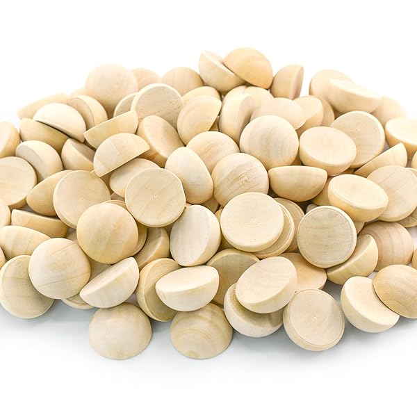 半球木製ビーズ 100個 穴なし 無地 DIYクラフト 半分の木製ビーズ 未仕上げ ウッド半球 未完成の半円ビーズ ホビー用 DIY 手作り 工芸アクセサリー ...