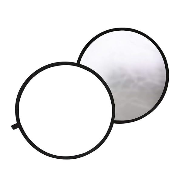 撮影用 丸レフ板 直径60cm 折りたたみ可能 銀＆白