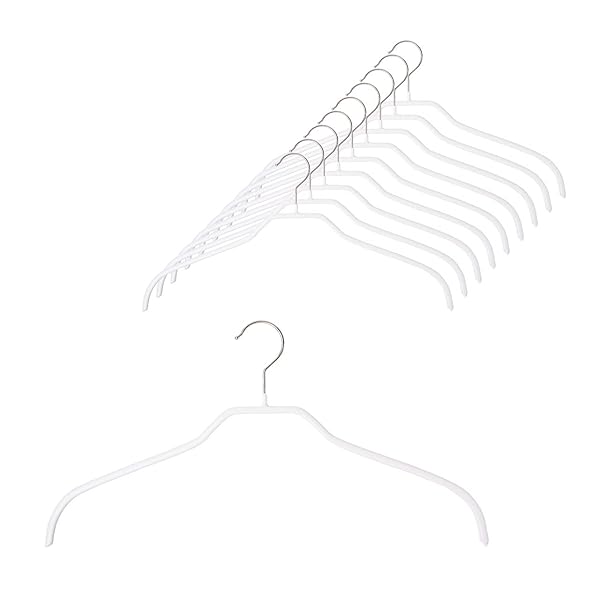MAWA(マワ) ハンガー シルエット41[10本セット,ホワイト] スリム 省スペース 滑り止めコーティング 耐..