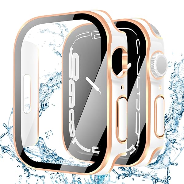 対応 アップルウォッチ カバー Series 9/8/7 アップルウォッチ ケース PC素材 IP68 防水 3D直角エッ